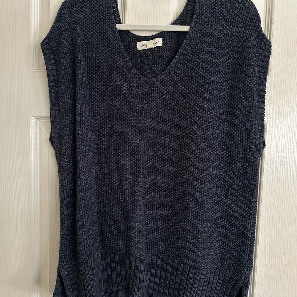 Lucky Brand Dark Blue V-Neck Sweater